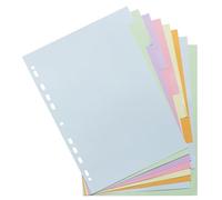 Exacompta - Réf. 1608E - Carton de 30 Intercalaires en carte pastel 170g/m2 Forever avec 8 onglets neutres - format à classer A4 - dimensions 22,5 x 29,7 cm - couleurs assorties pastels