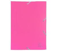 Exacompta 30x Chemise à élastique 3 rabats PP 4/10e Opaque Eco A4 Fuchsia 55920E