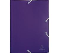 Exacompta 30x Chemise à élastique 3 rabats PP 4/10e Opaque Eco A4 Violet 55918E