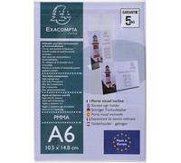 Exacompta 30x Porte-visuel incliné vertical A6 Cristal 86058D