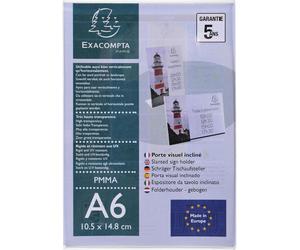 Exacompta 30x Porte-visuel incliné vertical A6 Cristal 86058D