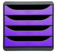 Exacompta Module de classement Big-Box 4 tiroirs gris foncé - parme