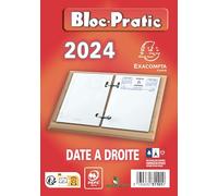 Exacompta Bloc-pratic éphéméride 31101E - Date à droite - 8,2 x 12 cm - 2026 - Rouge