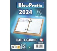 Exacompta - 31112E - Bloc-pratic date à gauche 8,2 x 12 cm - 2026 - Coloris bleu