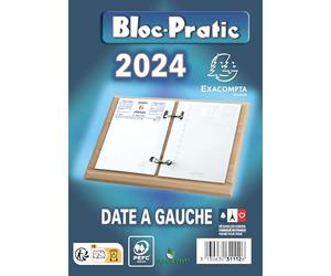 Exacompta - 31112E - Bloc-pratic date à gauche 8,2 x 12 cm - 2026 - Coloris bleu