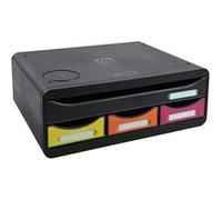 Exacompta - Réf. 319798QID - Module de classement Toolbox QI chargeur de batterie - 4 tiroirs Iderama - Arlequin