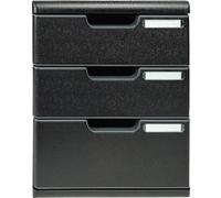 Exacompta Module de classement Modulo Ecoblack 3 tiroirs fermés Noir