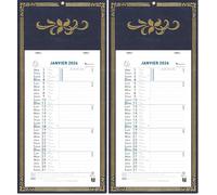 Exacompta 33111E - Calendrier mensuel avec feuillets détachables 15,5 x 28,5 cm - Sur support plaque imprimée Skytos 19 x 41 cm - Janvier à décembre 2026 - Visuel aléatoire (Lot de 2)