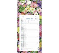 Exacompta 33115E - Calendrier mensuel avec feuillets détachables 15,5 x 28,5 cm - Sur support plaque imprimée Fleurs 19 x 41 cm - Janvier à décembre 2026 - Visuel aléatoire
