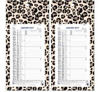 Exacompta 33201E - Calendrier mensuel avec feuillets détachables 13 x 23 cm - Sur support plaque imprimée décor Papier 16 x 33 cm - Janvier à décembre 2026 - Visuel aléatoire (Lot de 2)