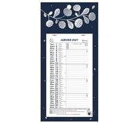Exacompta - 33205E - Calendrier Mensuel Avec Feuillets Détachables - 13 x 23 cm - Sur Carte Illustrée Végétale - 16 x 33 cm - Janvier à Décembre 2027 - Décors Végétal