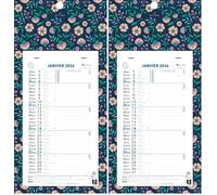 Exacompta 33218E - Calendrier mensuel avec feuillets détachables 13 x 23 cm - Sur support plaque imprimée Mini Labo 16 x 33 cm - Janvier à décembre 2026 - Visuel aléatoire (Lot de 2)