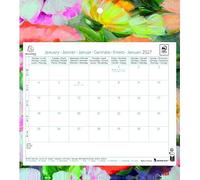 Exacompta - 33315E - 1 Calendrier Mensuel - Un décor floral - Dimension 27,5 cm x 30,5 cm - Janvier 2027 à Décembre 2027-12 feuillets détachables - 2 Visuels Possibles