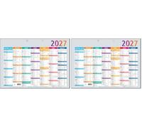 Exacompta - 34103E - Calendrier semestriel Multicolore - 55 x 40,5 cm - Janvier 2026/2027 - Coloris multicolore