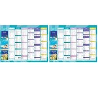 Exacompta 34314E - Calendrier semestriel illustration Tourisme - 29,5 x 22 cm - Janvier à décembre 2026 (Lot de 2)
