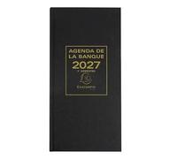 Exacompta 38582E - 1 Agenda Civil du Banquier Long 2 Volumes Noir - Dimension 34 x 16 cm - Janvier 2027 à Décembre 2027