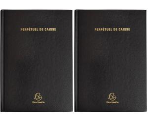 Exacompta - 38971E - Agenda bureau - 14,8 cm x 21 cm - Caisse Perpétuel Journalier - Coloris noir (Lot de 2)