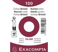 Exacompta 40x 100 fiches bristol dots non perforé 74x105mm Blanc 10700SE