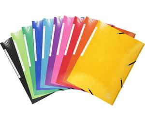 Exacompta 40x Chemise à élastiques 3 rabats maxi A4 Couleurs assorties 55930E