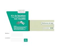 Exacompta 41E Kit dossier pour bail location non meublée & Réf. 42E - 1 Carnet à souche"Quittances de loyer" 50 feuillets - Format horizontal de la quittance : 10,1x16,5 cm