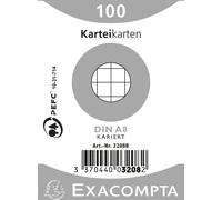 Exacompta 48x 100 fiches bristol quadrillé 5x5 non perforé 55x74mm Blanc 3208B