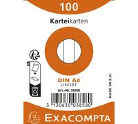 Exacompta 48x 100 fiches sous film bristol ligné non perforé 55x74mm 3858B