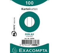 Exacompta 48x 100 fiches sous film bristol ligné non perforé 55x74mm Blanc 3808B