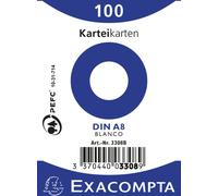 Exacompta 48x 100 fiches sous film bristol uni non perforé 55x74mm Blanc 3308B