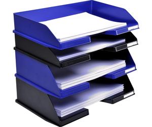 Exacompta 4x Briefablage Combo Maxi, A4+ Querformat, Office, Nachtblau, 112104D