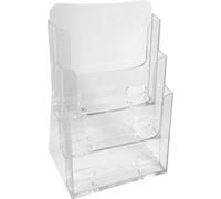 Exacompta 4x Distributeur de prospectus 3 compartiments A4 Cristal 74158D
