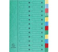 Exacompta 4x Trieur extensible élastique fenêtres imprimées 24 A4 Vert 5124E
