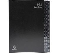 Exacompta 4x Trieur rigide 32 compartiments alphanumériques 24x34cm Noir 57044E