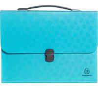 Exacompta 4x Trieur valisette avec poignée 24 compartiments Pop'N Co Cyan 55699E