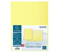 Exacompta Chemises à 2 rabats SUPER 210 Paquet 50 24x32 cm Canari