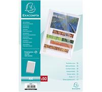 Exacompta Pochettes coins A4 polypropylène grainé 12/100e incolore - Paquet de 50
