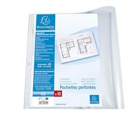 Exacompta 5x Sachet de 10 pochettes perforées PP A3 horizontal 6210E