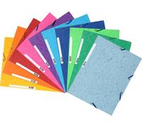 Exacompta 50x Chemise 3 rabats à élastiques 400g/m2 A4 Couleurs assorties 55510E