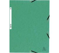 Exacompta 50x Chemise à élastiques 3 rabats carte lustrée 355g/m2 Vert 55303E