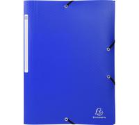 Exacompta 50x Chemise à élastiques 3 rabats PP OPAK A4 Bleu foncé 55812E