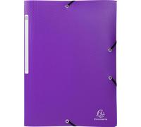 Exacompta 50x Chemise à élastiques 3 rabats PP OPAK A4 Violet 55818E