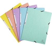 Exacompta 50x Chemise à élastiques 400g/m2 Aquarel A4 Couleurs assorties 55560E