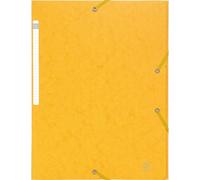 Exacompta 50x Chemises à élastiques carte lustrée 3 rabats monobloc Jaune 55759E