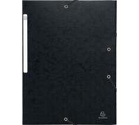 Exacompta 50x Chemises à élastiques carte lustrée 3 rabats monobloc Noir 55751E