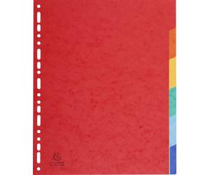 Exacompta 50x Intercalaires 225g 6 positions A4 maxi Couleurs assorties 2406E