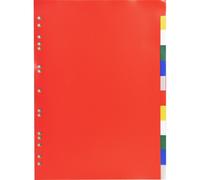 Exacompta 50x Intercalaires PP souple 12 positions A4 Couleurs assorties 3012E