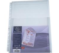 Exacompta 50x Pochette perforée à soufflet avec rabat PP A4 Incolore 5502E