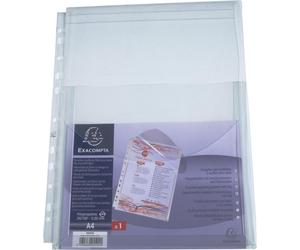 Exacompta 50x Pochette perforée à soufflet avec rabat PP A4 Incolore 5502E