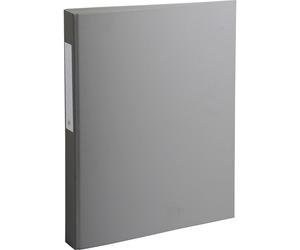 Exacompta 54384E 10x Classeur à anneaux en carton rigide 1,8 mm laminé PP, 2 anneaux ronds de 25 mm fixés à la couverture arrière, dos de 40 mm, 32 x 25,5 cm pour format A4 - Gris