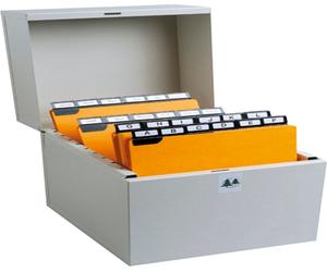 Exacompta 54722E Cassette métallique pour fiches 217x195x142mm Gris Paysage