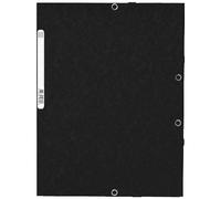 Exacompta Chemise à élastique 3 rabats A4 24 x 32 cm dos 2 cm noir - Lot de 10